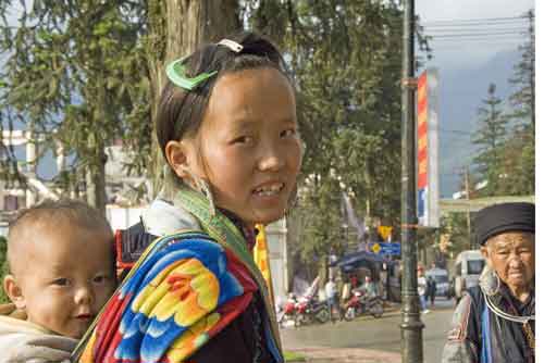 hmong child on back-AsiaPhotoStock