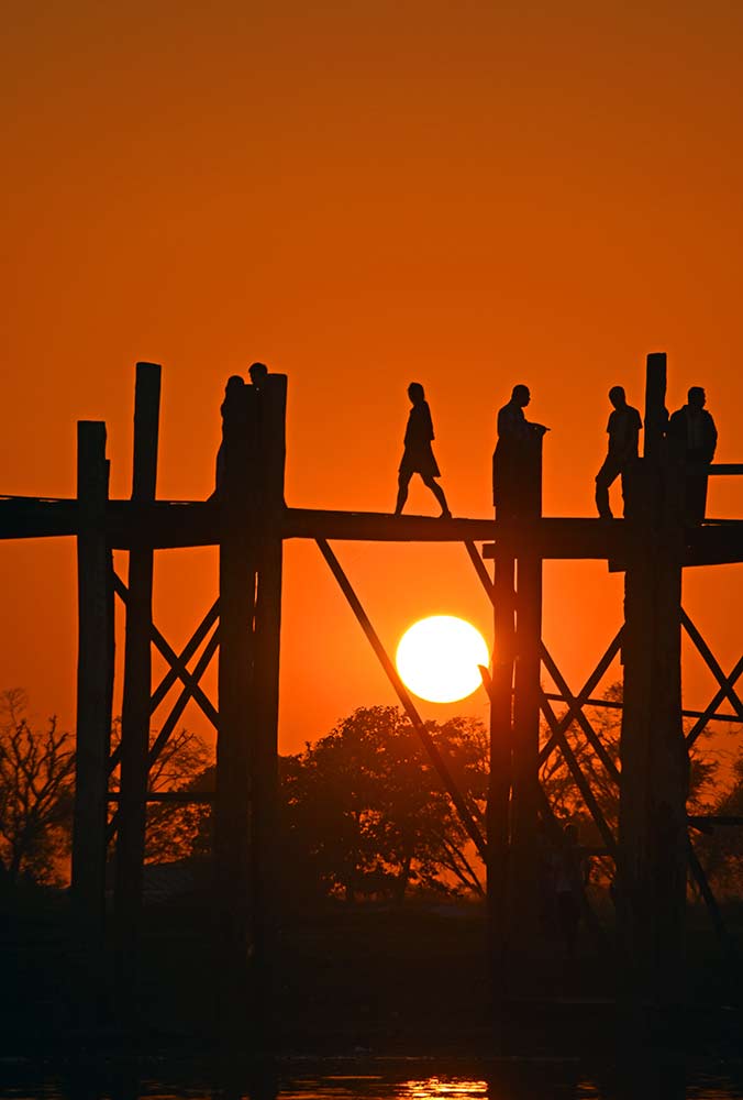 sunset at u bein bridge-AsiaPhotoStock