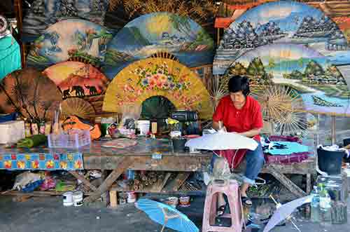 artisan making umbrellas-AsiaPhotoStock