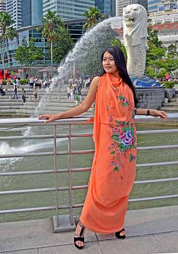 batik at merlion-asia photo stock