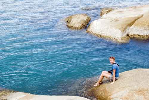 blue sea and rocks-AsiaPhotoStock