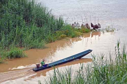 boat and fish traps-AsiaPhotoStock