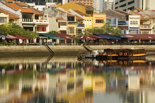 boat quay reflection-AsiaPhotoStock