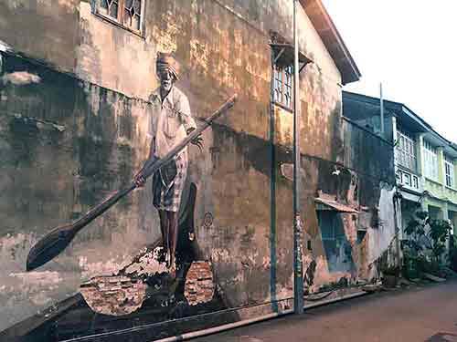 indian boatman mural-AsiaPhotoStock