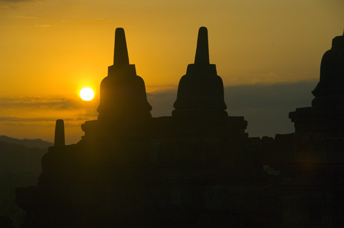 borobudur sunset-AsiaPhotoStock