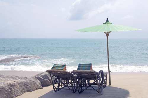 umbrellas on beach-AsiaPhotoStock