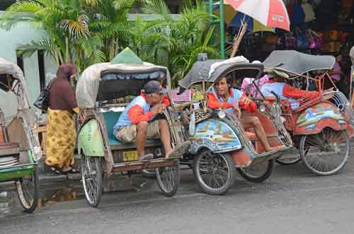 chatting becak drivers-AsiaPhotoStock