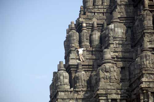 cleaning prambanan-AsiaPhotoStock