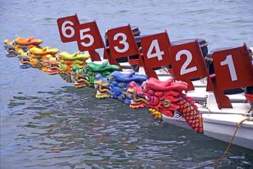 dragon boats line up-AsiaPhotoStock