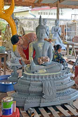 factory making buddhas-AsiaPhotoStock