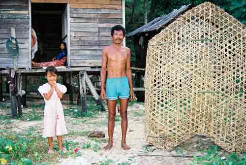family with fish trap-AsiaPhotoStock