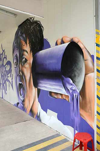 funan purple mural-AsiaPhotoStock