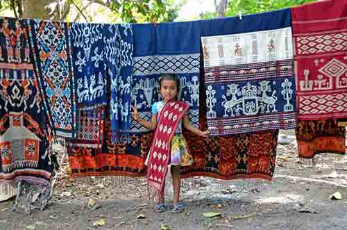 girl with ikat sumba island-AsiaPhotoStock