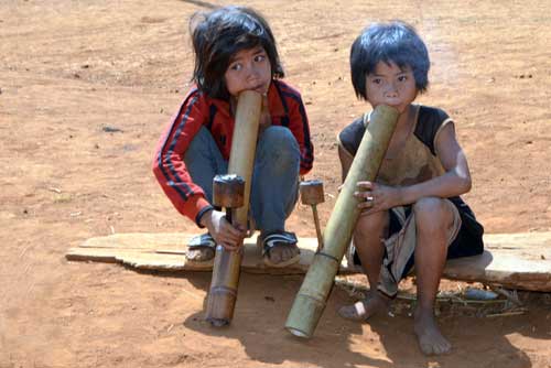 girls smoking in laos-AsiaPhotoStock