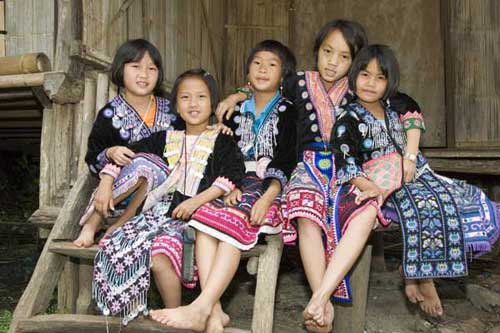 hmong group of girls-AsiaPhotoStock