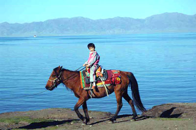 horse sayram lake-AsiaPhotoStock