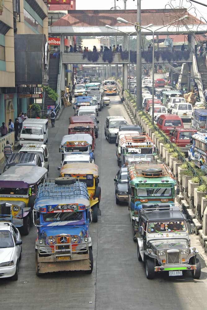 jeepneys from bridge-AsiaPhotoStock