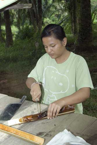 cutting lemang-AsiaPhotoStock