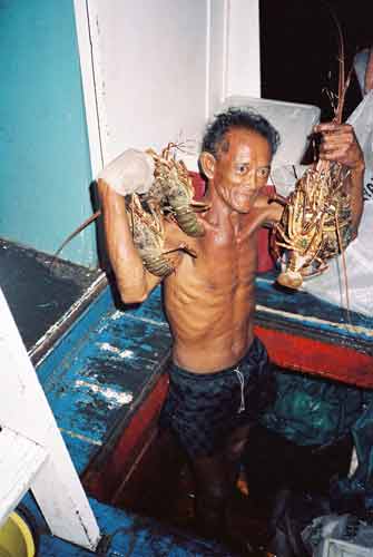 boatman with lobsters-AsiaPhotoStock