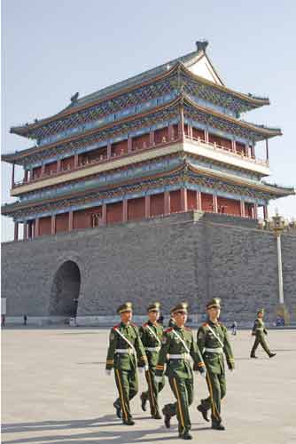 soldiers qianmen-AsiaPhotoStock