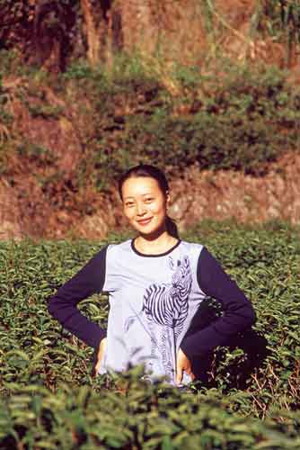 model in tea plantation-AsiaPhotoStock