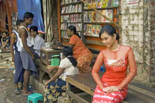 model at bookstall-AsiaPhotoStock