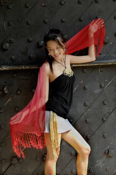 model with scarf-AsiaPhotoStock