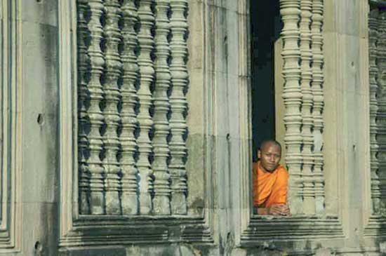 monk at library-AsiaPhotoStock