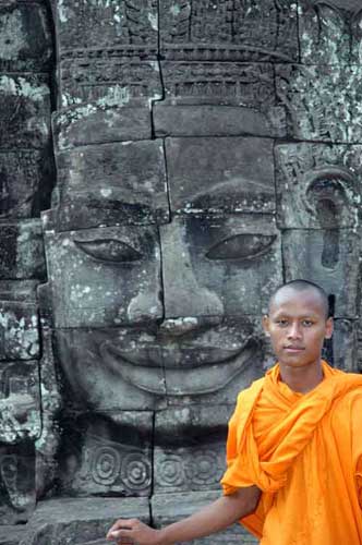 monk at bayon-AsiaPhotoStock