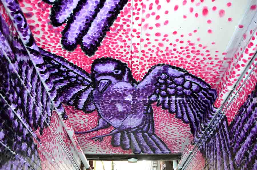 purple bird mural-AsiaPhotoStock