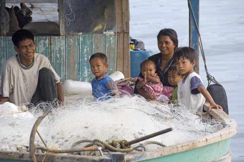 nets drying on boat-AsiaPhotoStock