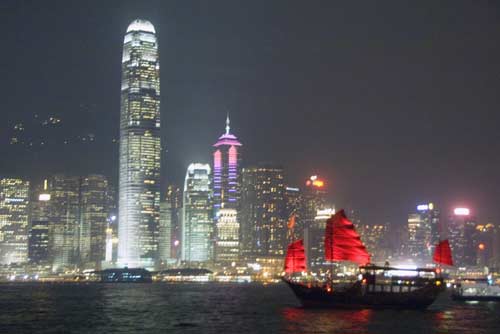 night hong kong harbour-AsiaPhotoStock