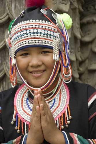 akha girl thanking-AsiaPhotoStock