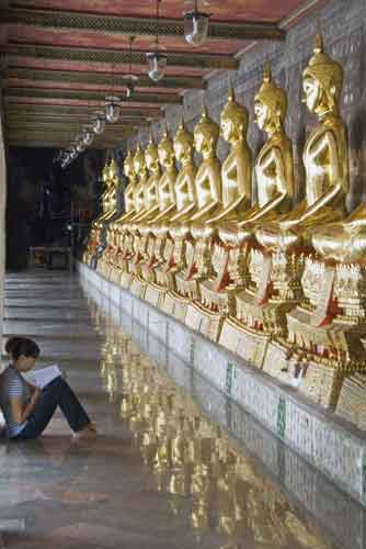 reading in the temple-AsiaPhotoStock