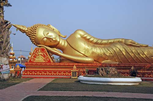 reclining buddha vientiane-AsiaPhotoStock