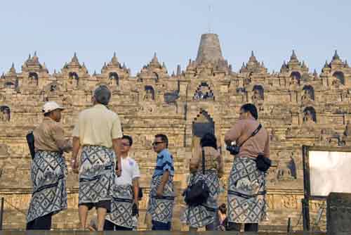 sarongs at borobudur-AsiaPhotoStock