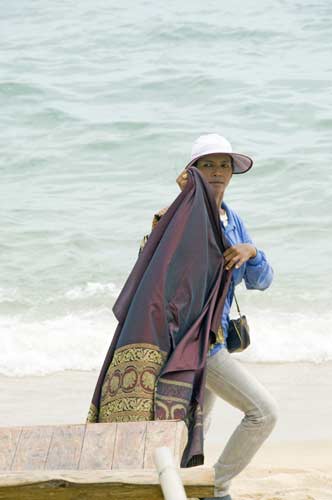 silk seller lady-AsiaPhotoStock