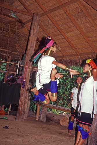 long neck girls skipping-AsiaPhotoStock