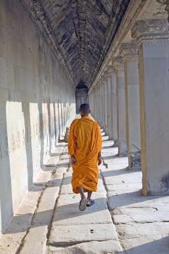 strolling monk-AsiaPhotoStock