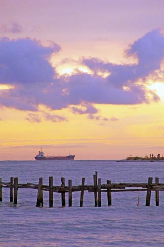 ship in sunset-AsiaPhotoStock