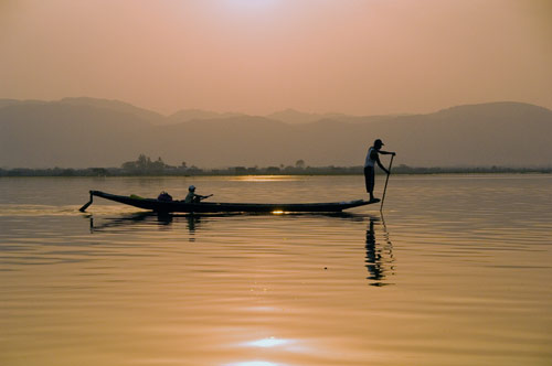 sunset on inle-AsiaPhotoStock