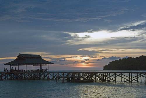 jetty at dusk pulau tiga-AsiaPhotoStock