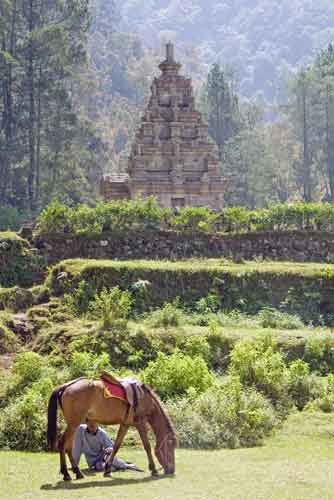 horse rider and temple-AsiaPhotoStock