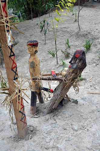 totems akha village-AsiaPhotoStock