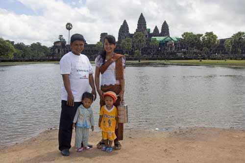 tourists at angkor wat-asia photo stock
