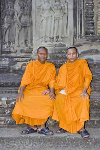 two monks at angkor-AsiaPhotoStock
