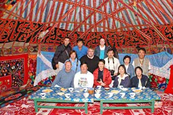 tourists in uighur tent-AsiaPhotoStock